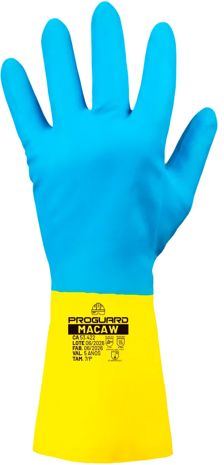 PROGUARD - Luva Látex Neoprene Bicolor MACAW - Vista Principal